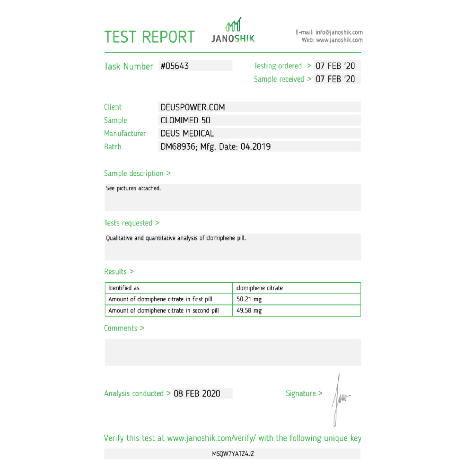 CLOMIMED 50 (Clomiphene Citrate) 5