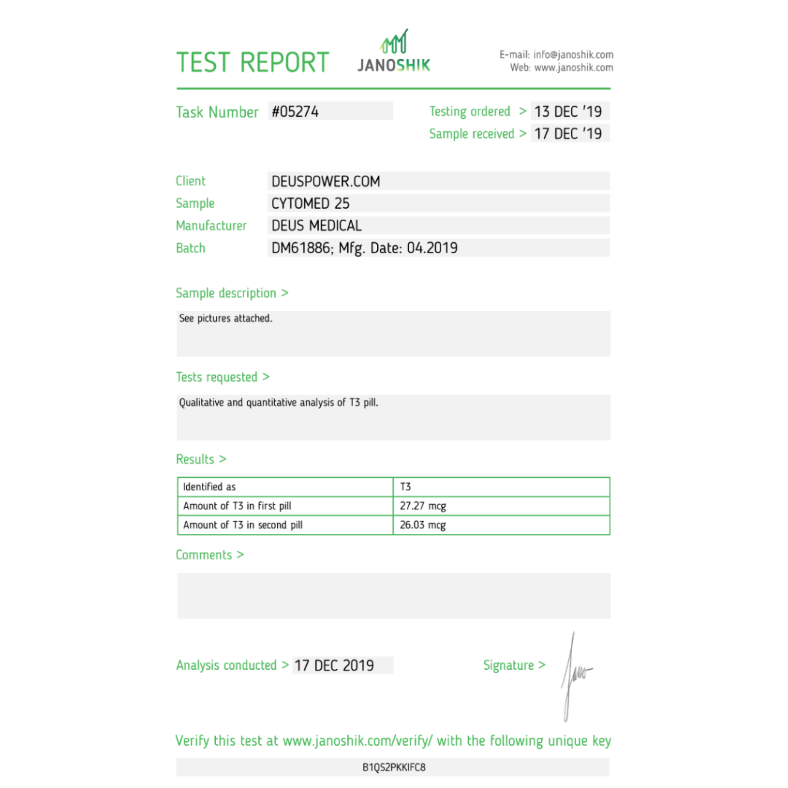 CYTOMED 25 (Liothyronine Sodium (T3)) 5